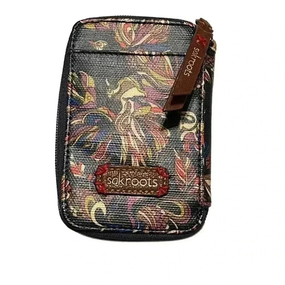 SAKROOTS ZIP AROUND WALLET WITH PHONE POCKET BLUE MULTI PRINT•*PLEASE READ BELOW - Picture 1 of 8